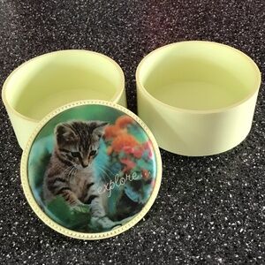 Vintage Hallmark Trinket Jewelry Stacking Box Kitten Exploring Springbok Edition